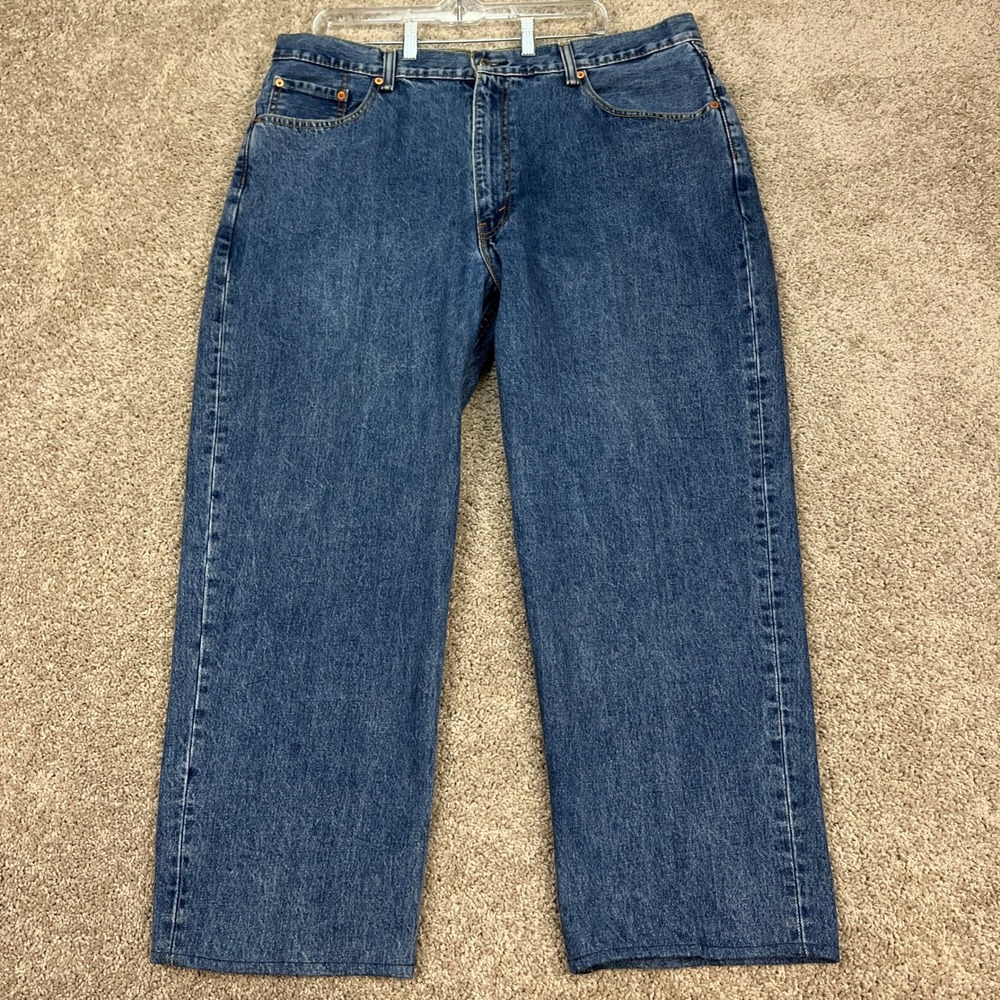Levis 550 Jeans Mens 42x27 Medium Wash Denim‎ Straight Leg 5 Pocket Classic EUC
